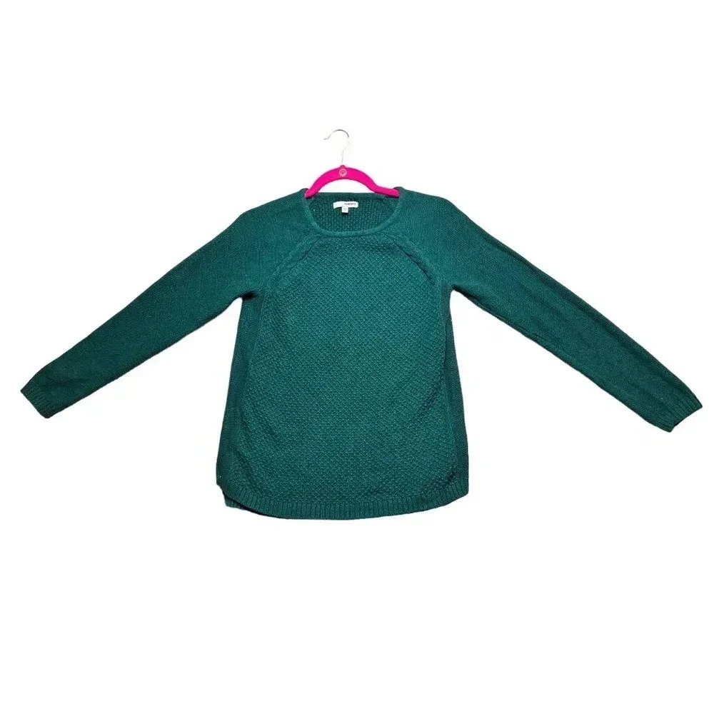Sonoma Womens Cable Knit Green Sweater Sz S Classic Comfort Basic St Paddys